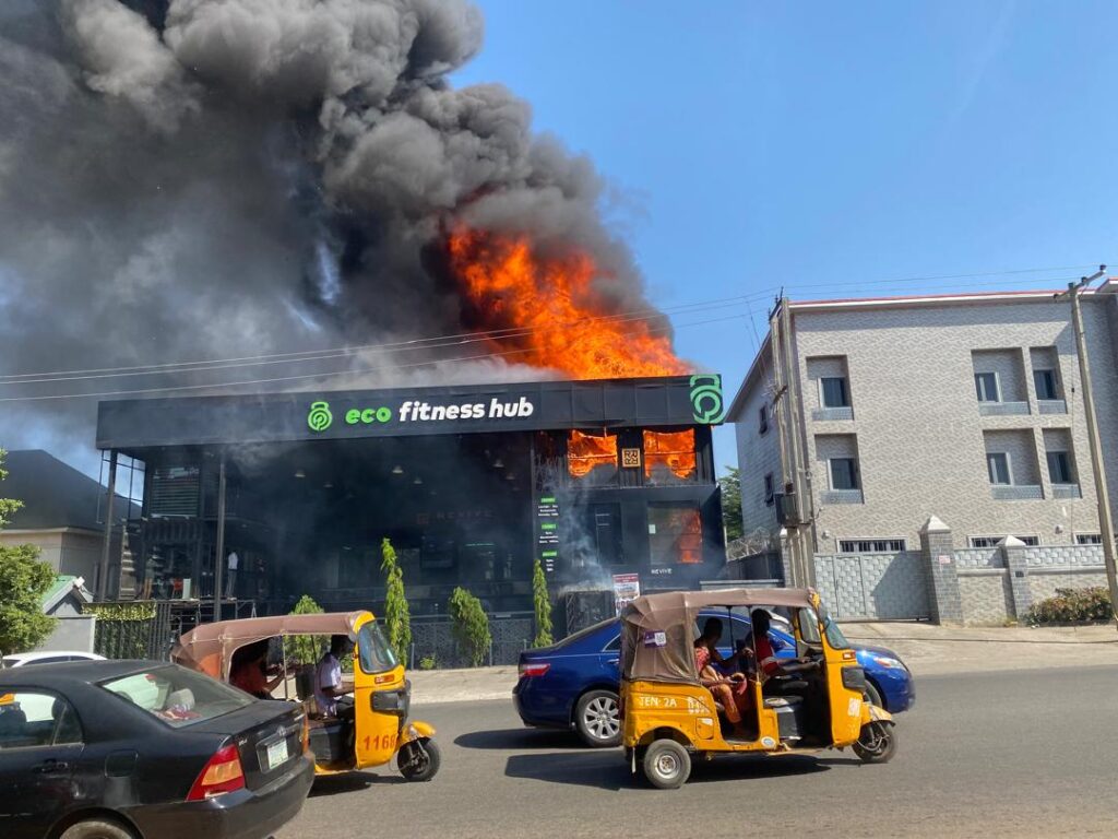 Popular Eco Fitness Hub in Gwarinpa, Abuja Engulfed in Blaze